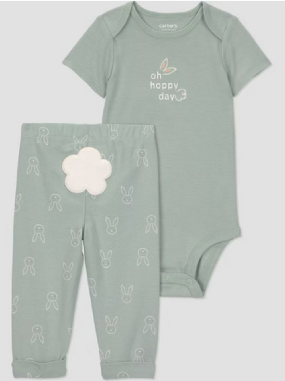 Carter's JOY Baby 2pc Hoppy Day Easter Set Green 9M NWT